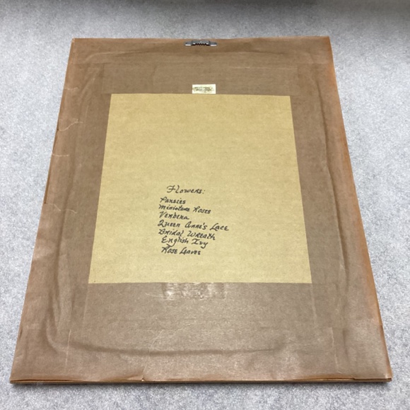 Vintage Dried Pressed Pansies Floral Gold Frame Art - Picture 9 of 11